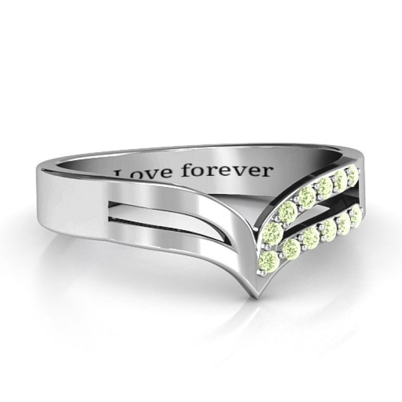 Sterling Silver Ahead of the Curve Ring Sterling silver Ahead of the Curve ring with black Swarovski zirconia stones