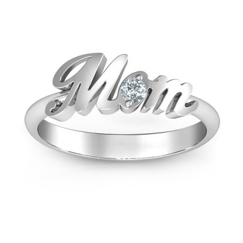 Sterling Silver All About Mom Birthstone Ring Sterling Silver All About Mom Birthstone Ring