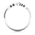 All About Mom Personalised Birthstone Ring Personalised cursive Mom ring with a round birthstone in the letter o