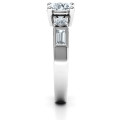Andrea engagement ring with round centre stone and baguette side stones