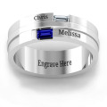 Men's personalised baguette stone ring