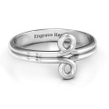 Sterling Silver Basket Weave Loop Ring Sterling Silver Basket Weave Loop Ring with centre double-loop design