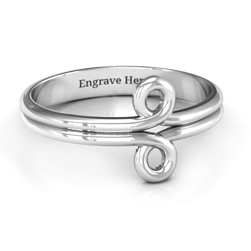 Sterling Silver Basket Weave Loop Ring Sterling Silver Basket Weave Loop Ring with centre double-loop design