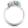 Double Gemstone Leaf Floral Ring Double gemstone floral ring with leaf details