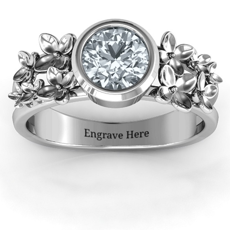 Beautiful Blossoms split shank ring product view