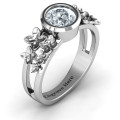 Beautiful Blossoms split shank ring detail view