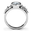 Beautiful Blossoms split shank ring side view