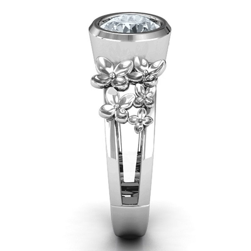 Beautiful Blossoms split shank ring alternate view