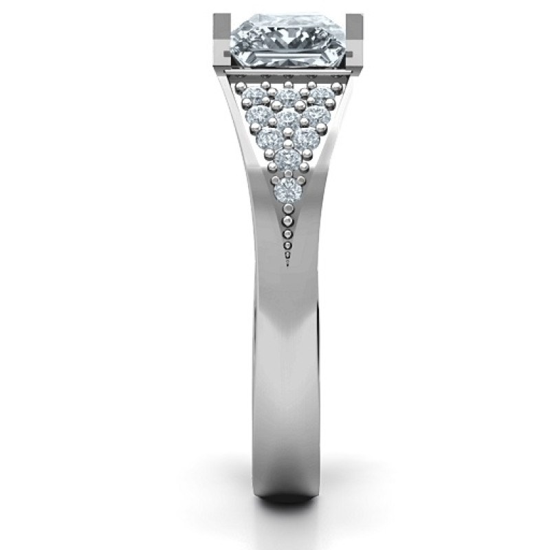 Bold Love Ring with princess-cut centre stone and pavé accents