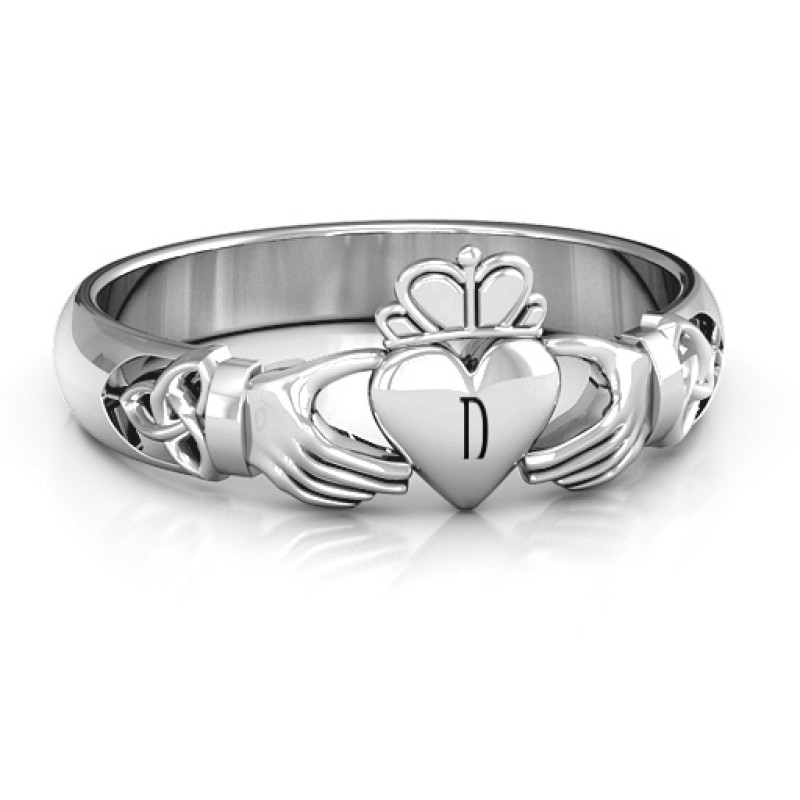 Celtic knotted Claddagh ring