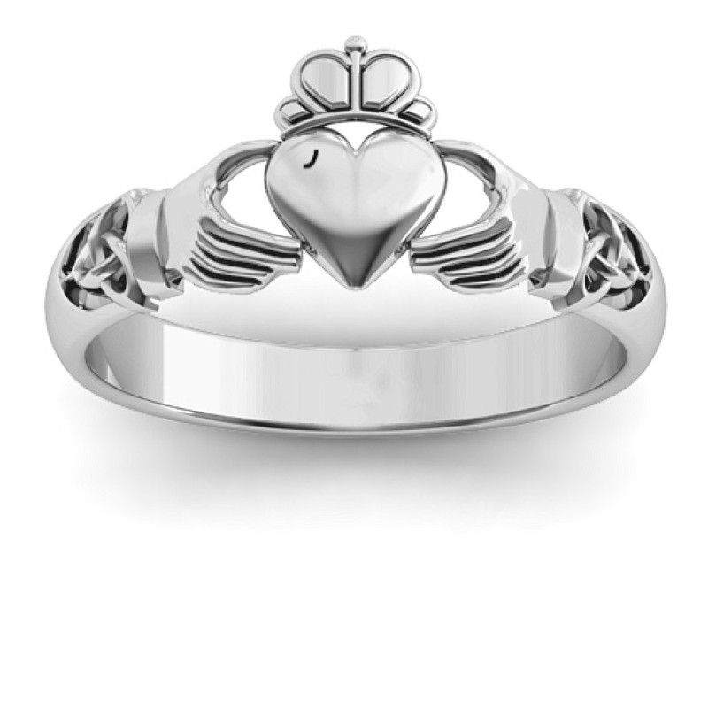 Celtic knotted Claddagh ring product view