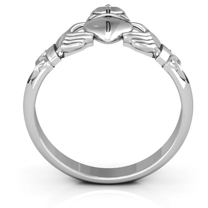 Celtic knotted Claddagh ring product view