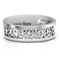Celtic wreath men's ring with two-band knotwork design