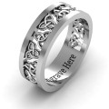 Celtic wreath men's ring side view