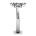 Sterling Silver Chai filigree ring with four round stones