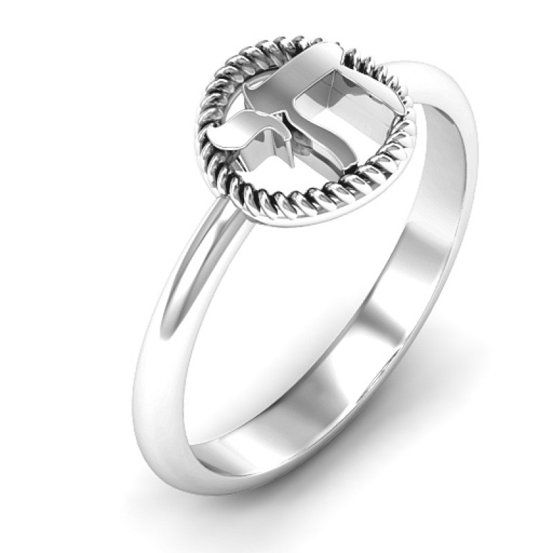 Chai Ring with Braided Halo Chai ring with braided halo product view
