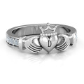 Classic Claddagh ring with accent stones