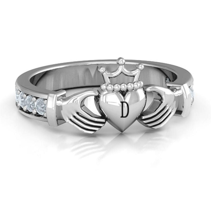 Classic Claddagh ring with accent stones