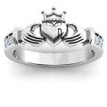 Classic Claddagh ring with accent stones