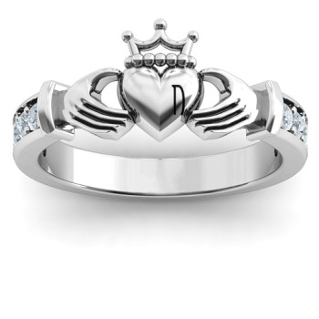 Sterling Silver Classic Claddagh Ring with Accents Sterling Silver Classic Claddagh Ring with Accents