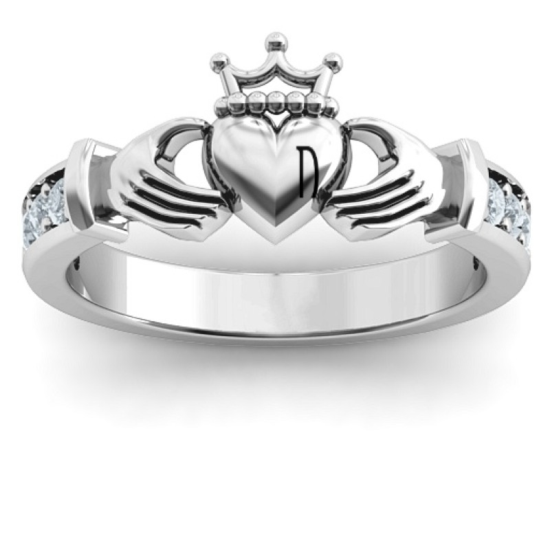 Classic Claddagh ring with accent stones