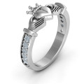 Classic Claddagh ring with accent stones