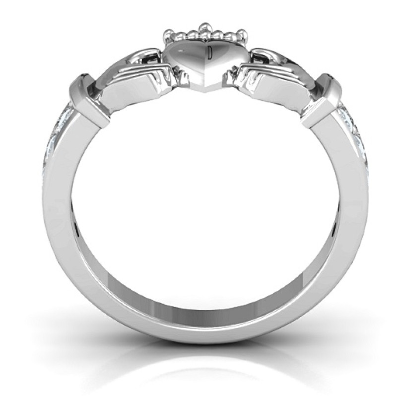 Classic Claddagh ring with accent stones