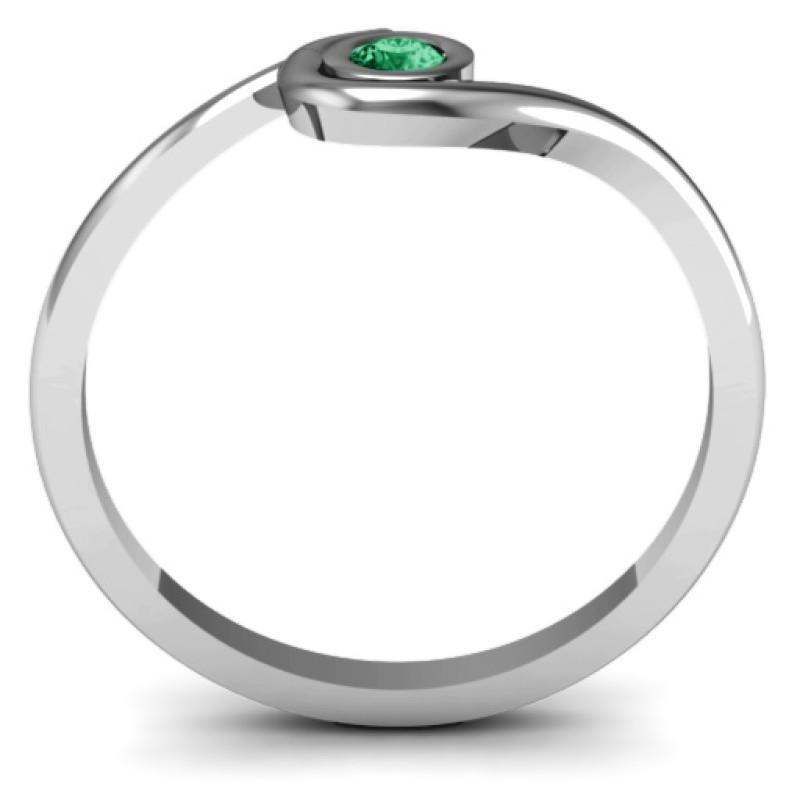 Curved Bezel Personalised Ring Curved bezel ring with a round centre stone
