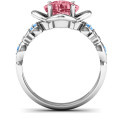 Cushion on Flowers Ring with floral cutout detailing