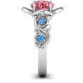 Cushion on Flowers Ring with floral cutout detailing