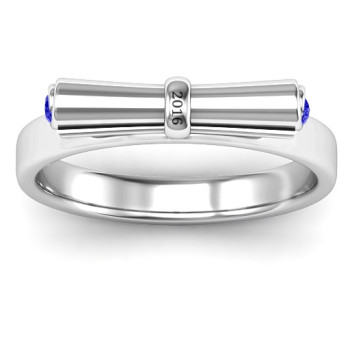 Sterling Silver Diploma Scroll Graduation Ring Sterling Silver Diploma Scroll Graduation Ring