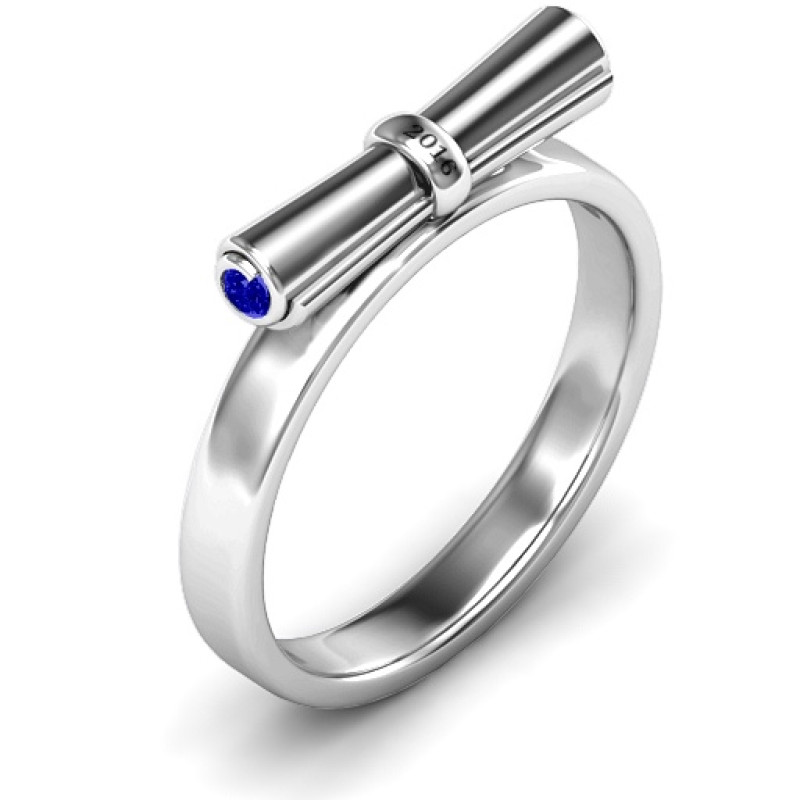 Sterling Silver Diploma Scroll Graduation Ring product view
