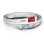 Sterling Silver Double Baguette Bypass Ring with Garnet (Simulated) Stones