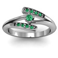 Double bypass ring with channel-set accent stones, alternate view