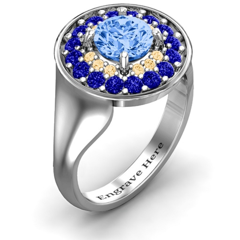 Sterling Silver Double Halo Fountain Ring Sterling Silver Double Halo Fountain Ring product image