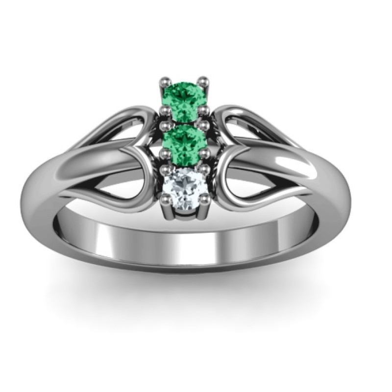 Double Heart Three Stone Ring Double heart three stone ring product image