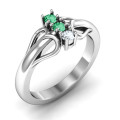 Double Heart Three Stone Ring Double heart three stone ring product image