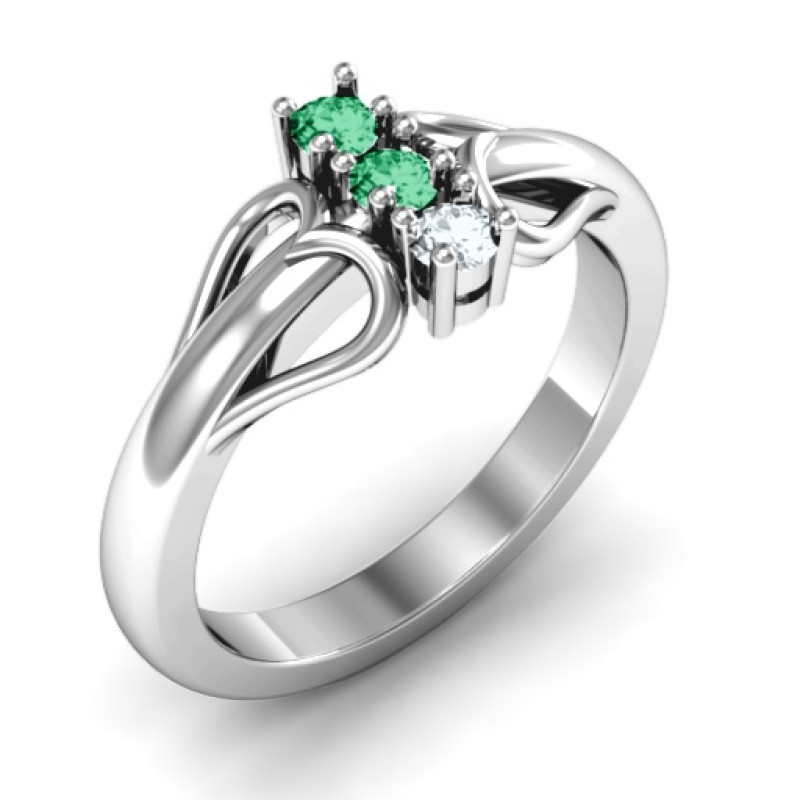Double Heart Three Stone Ring Double heart three stone ring product image