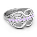 Double Infinity Ring with Accent Stones Double infinity ring with a row of accent stones