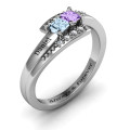 Double Princess Bypass Ring Detail Double princess bypass ring detail with accent stone rows