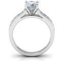 Side view of Elegant Duchess ring with channel-set shoulder stones