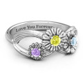 Sterling Silver Endless Spring Infinity Ring Sterling Silver Endless Spring Infinity Ring with flower-covered infinity design