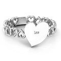 Engravable Cut Out Hearts Ring Engravable cut-out hearts ring with a polished central heart