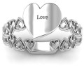Engravable Cut Out Hearts Ring Engravable cut-out hearts ring product image