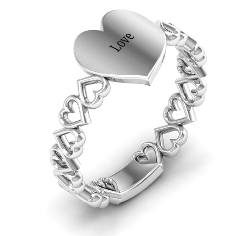Engravable Cut Out Hearts Ring Engravable cut-out hearts ring product image