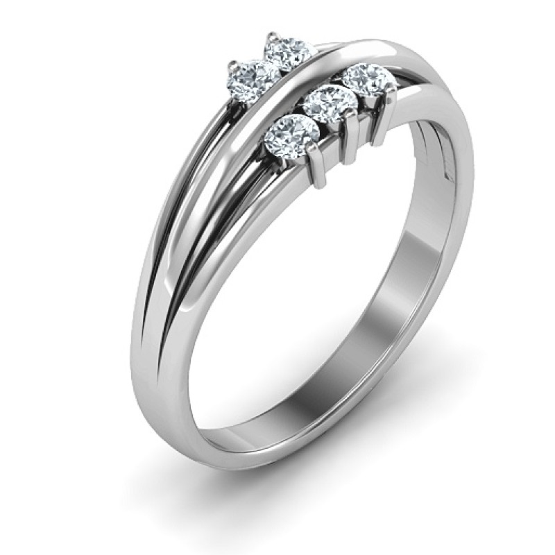 Everlasting Bonds Ring Alternate View Everlasting Bonds Ring with five round stones, alternate product view