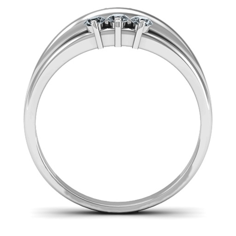 Everlasting Bonds Ring Detail View Everlasting Bonds Ring with five round stones, detail view