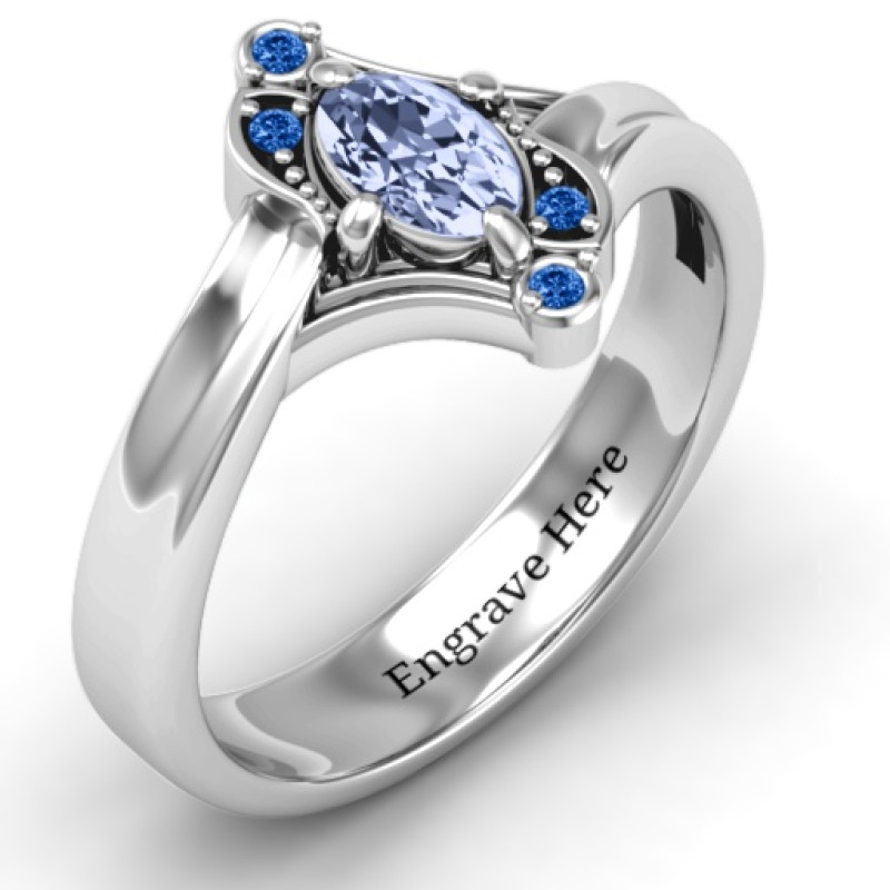 Fancy oval asymmetrical ring product image