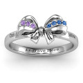 Fancy stone set bow ring product view