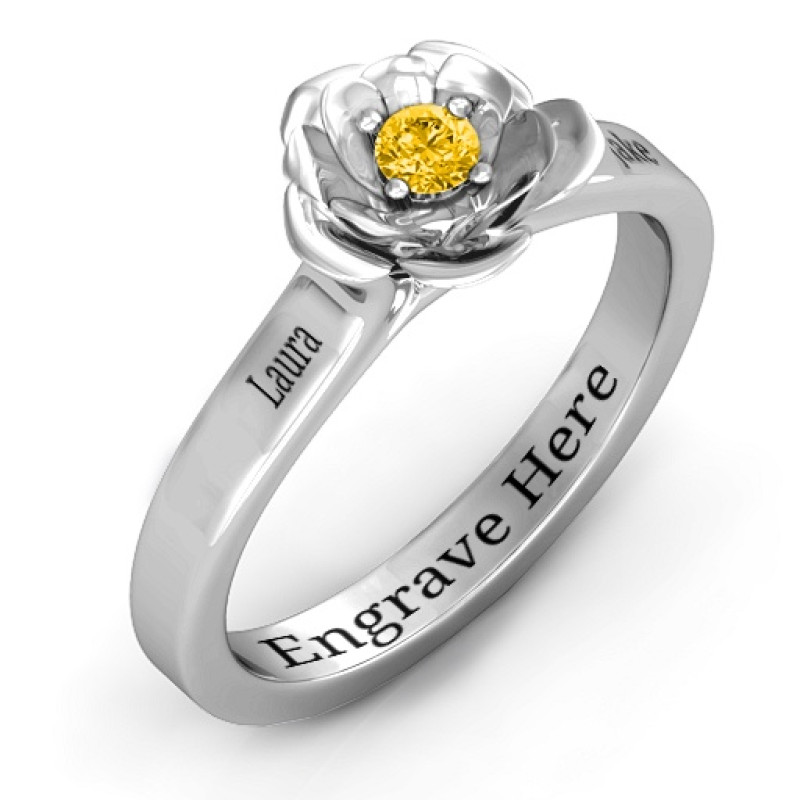 Custom Flourish Rose Ring Detail Custom flourish rose ring product detail